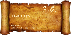 Huba Olga névjegykártya